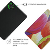Kobo Clara BW / Clara Colour Hoesje - Vegan Saffiano Leren Sleep Cover - Met Handband en Auto Wake/Sleep - Tulpen