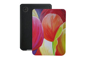 Lunso Kobo Clara BW / Clara Colour hoesje (6 inch) - Vegan Saffiano Leren Sleep Cover - Tulpen