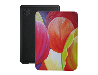 Lunso Kobo Clara BW / Clara Colour hoesje (6 inch) - Vegan Saffiano Leren Sleep Cover - Tulpen