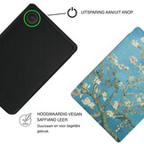Kobo Clara BW / Clara Colour Hoesje - Vegan Saffiano Leren Sleep Cover - Met Handband en Auto Wake/Sleep - Van Gogh Amandelbloesem