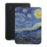 Kobo Clara BW / Clara Colour Hoesje - Vegan Saffiano Leren Sleep Cover - Met Handband en Auto Wake/Sleep - Van Gogh Sterrennacht