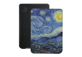 Lunso Kobo Clara BW / Clara Colour hoesje (6 inch) - Vegan Saffiano Leren Sleep Cover - Van Gogh Sterrennacht