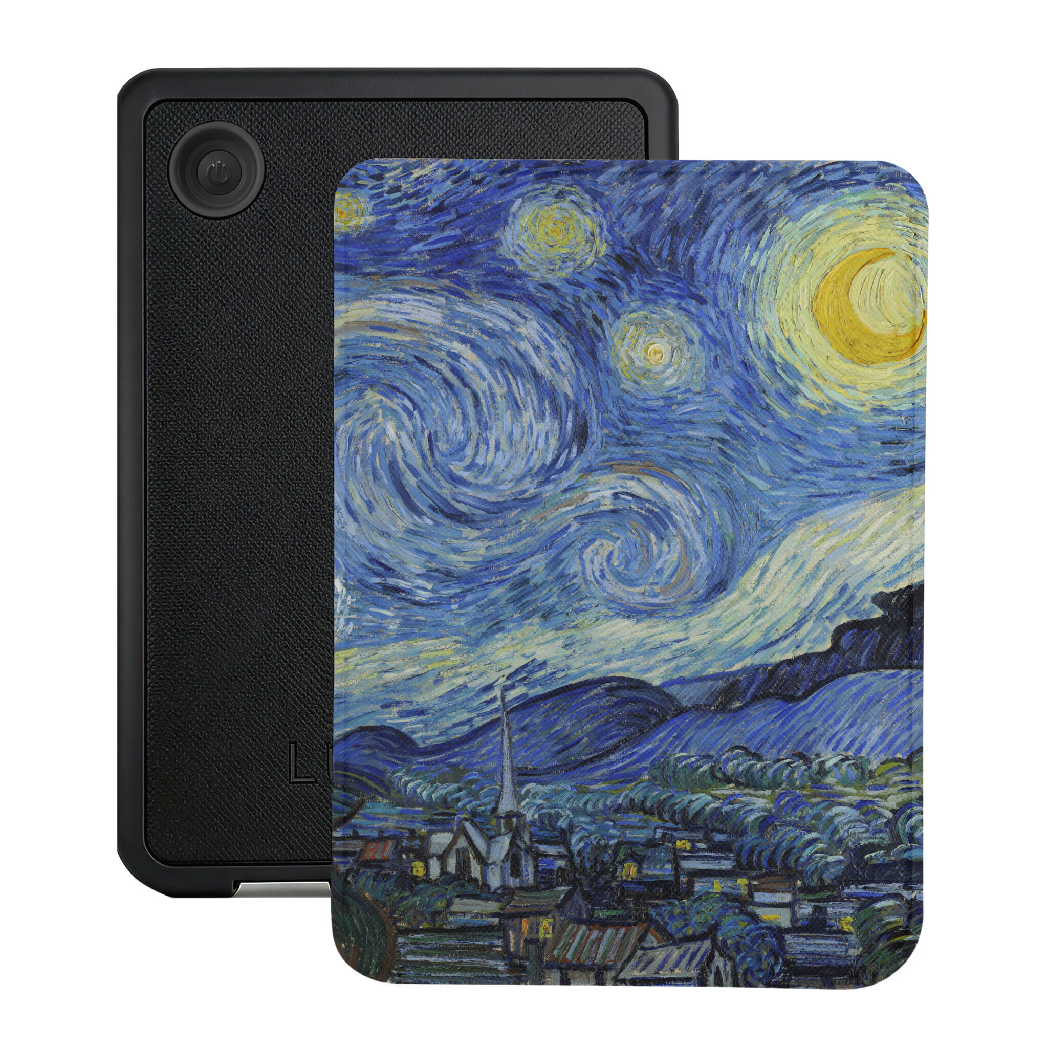 Kobo Clara BW / Clara Colour Hoesje - Vegan Saffiano Leren Sleep Cover - Met Handband en Auto Wake/Sleep - Van Gogh Sterrennacht