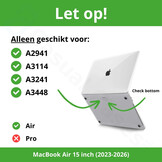 MacBook Air 15 inch (2023-2026) Leren cover hoes - Donkerbruin