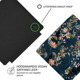 Kobo Libra Colour Hoesje - Vegan Saffiano Leren Sleep Cover - Met Handband en Auto Wake/Sleep - Urban Park