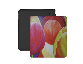 Lunso Kobo Libra Colour hoes (7 inch) - Vegan Saffiano Leren sleepcover - Tulpen