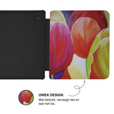 Kobo Libra Colour Hoesje - Vegan Saffiano Leren Sleep Cover - Met Handband en Auto Wake/Sleep - Tulpen