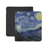Kobo Libra Colour Hoesje - Vegan Saffiano Leren Sleep Cover - Met Handband en Auto Wake/Sleep - Van Gogh Sterrennacht