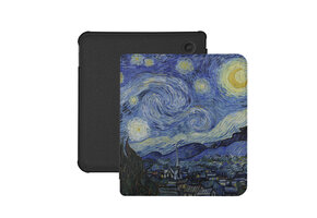 Lunso Kobo Libra Colour hoes (7 inch) - Vegan Saffiano Leren sleepcover - Van Gogh Sterrennacht
