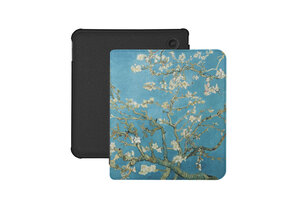 Lunso Kobo Libra Colour hoes (7 inch) - Vegan Saffiano Leren sleepcover - Van Gogh Amandelbloesem