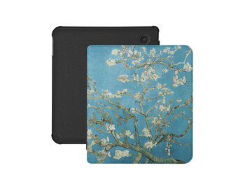 Lunso Kobo Libra Colour hoes (7 inch) - Vegan Saffiano Leren sleepcover - Van Gogh Amandelbloesem