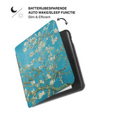 Kobo Libra Colour Hoesje - Vegan Saffiano Leren Sleep Cover - Met Handband en Auto Wake/Sleep - Van Gogh Amandelbloesem