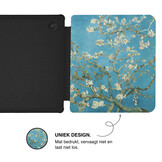 Kobo Libra Colour Hoesje - Vegan Saffiano Leren Sleep Cover - Met Handband en Auto Wake/Sleep - Van Gogh Amandelbloesem