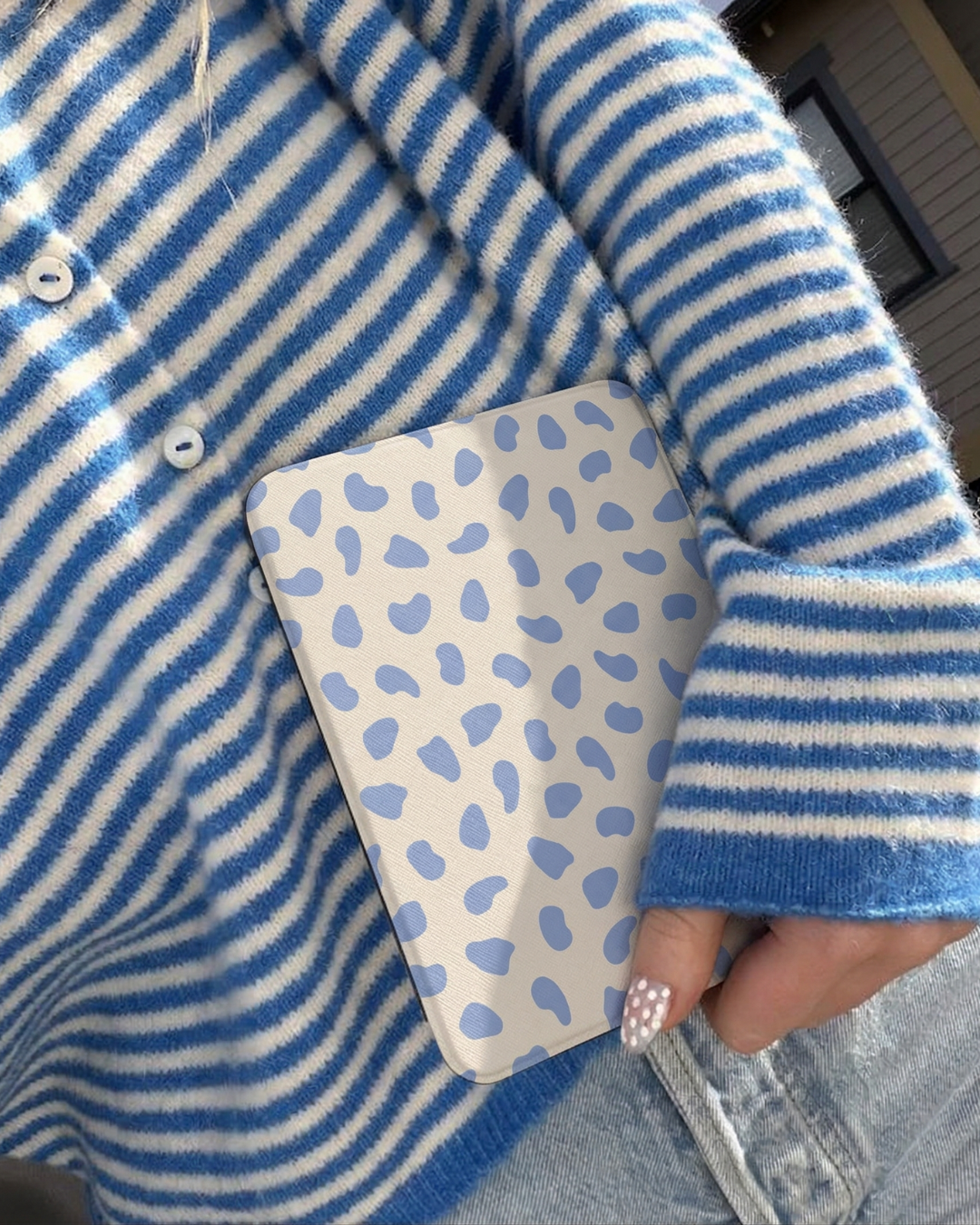 Kobo Aura Edition 2 Hoesje - Vegan Saffiano Leren Sleep Cover - Auto Wake/Sleep - Azure Pebble