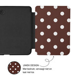 Kobo Clara BW / Clara Colour Hoesje - Vegan Saffiano Leren Sleep Cover - Met Handband en Auto Wake/Sleep - Vintage Dots