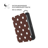 Kobo Clara BW / Clara Colour Hoesje - Vegan Saffiano Leren Sleep Cover - Met Handband en Auto Wake/Sleep - Vintage Dots