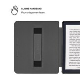 Kobo Libra Colour Hoesje - Vegan Saffiano Leren Sleep Cover - Met Handband en Auto Wake/Sleep - Vintage Dots