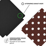 Kobo Libra Colour Hoesje - Vegan Saffiano Leren Sleep Cover - Met Handband en Auto Wake/Sleep - Vintage Dots