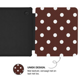 Kobo Libra Colour Hoesje - Vegan Saffiano Leren Sleep Cover - Met Handband en Auto Wake/Sleep - Vintage Dots