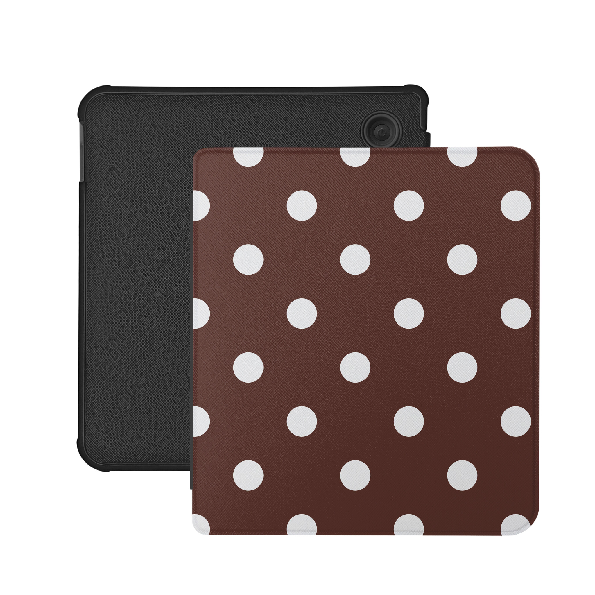 Kobo Libra Colour Hoesje - Vegan Saffiano Leren Sleep Cover - Met Handband en Auto Wake/Sleep - Vintage Dots