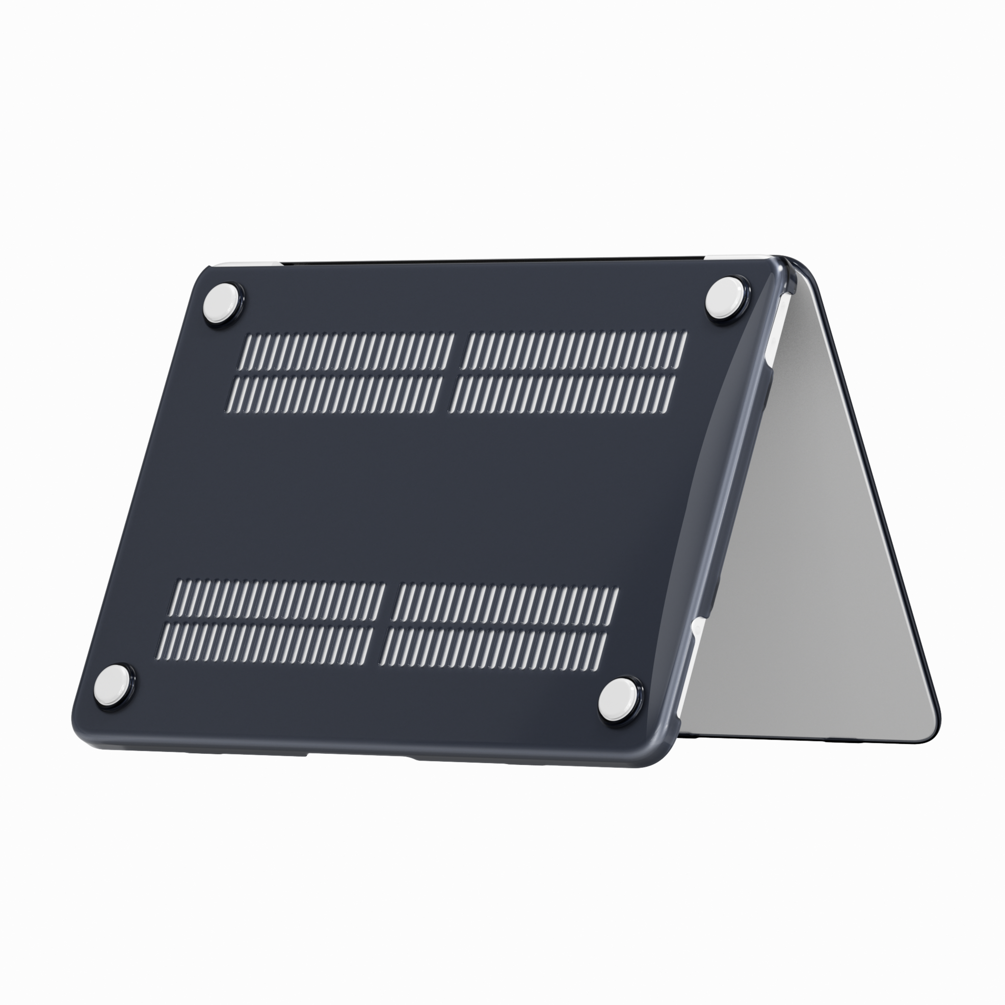 MacBook Neo cover hoes case met anti-slip dopjes - Glanzend Zwart