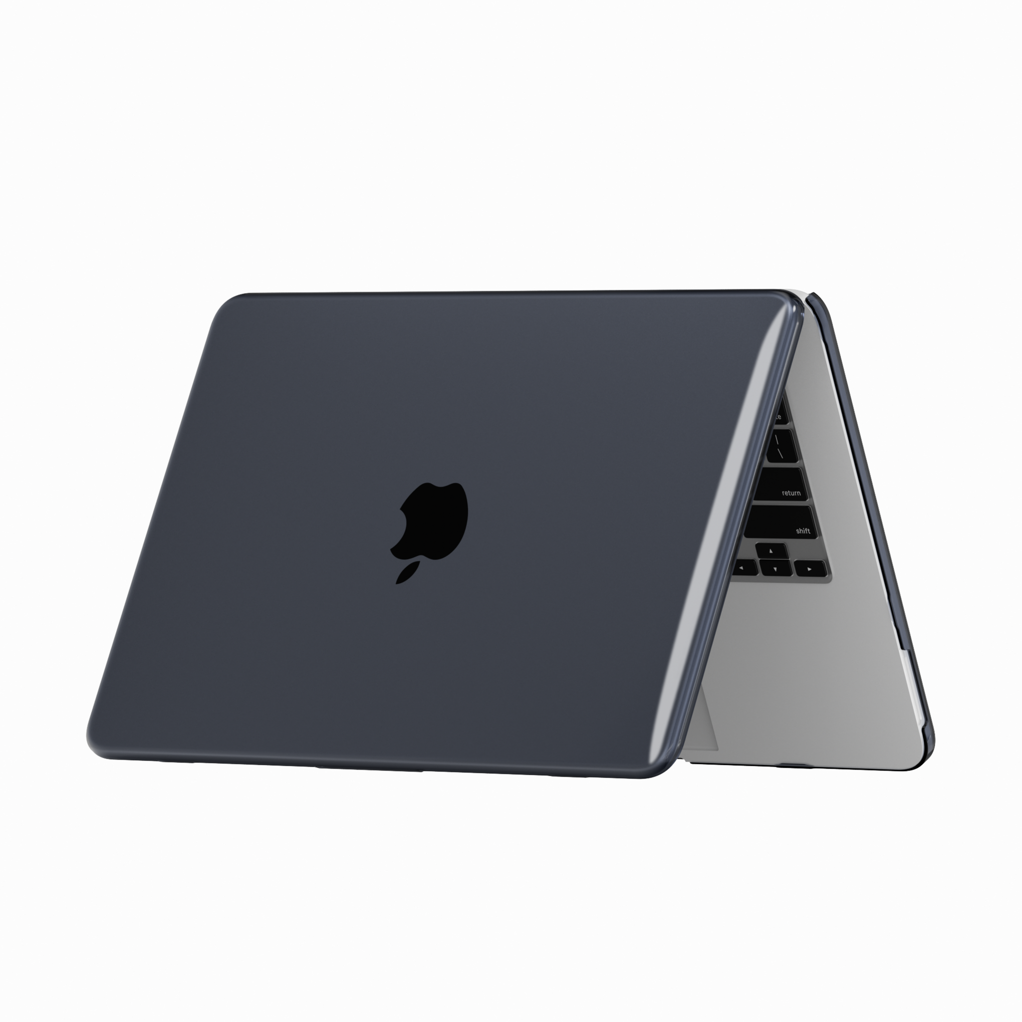 MacBook Neo cover hoes case met anti-slip dopjes - Glanzend Zwart