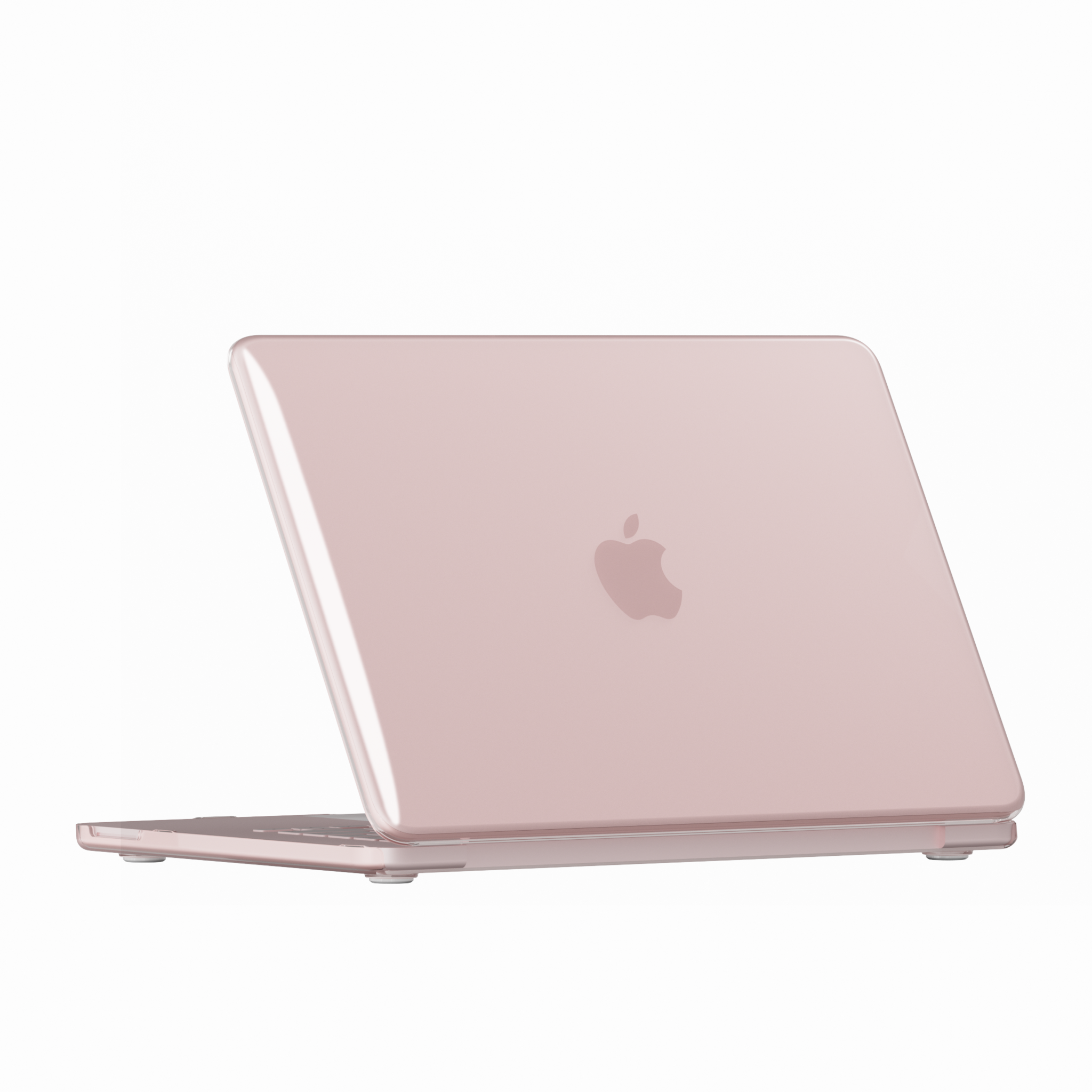 MacBook Neo cover hoes case met anti-slip dopjes - Glanzend Blush