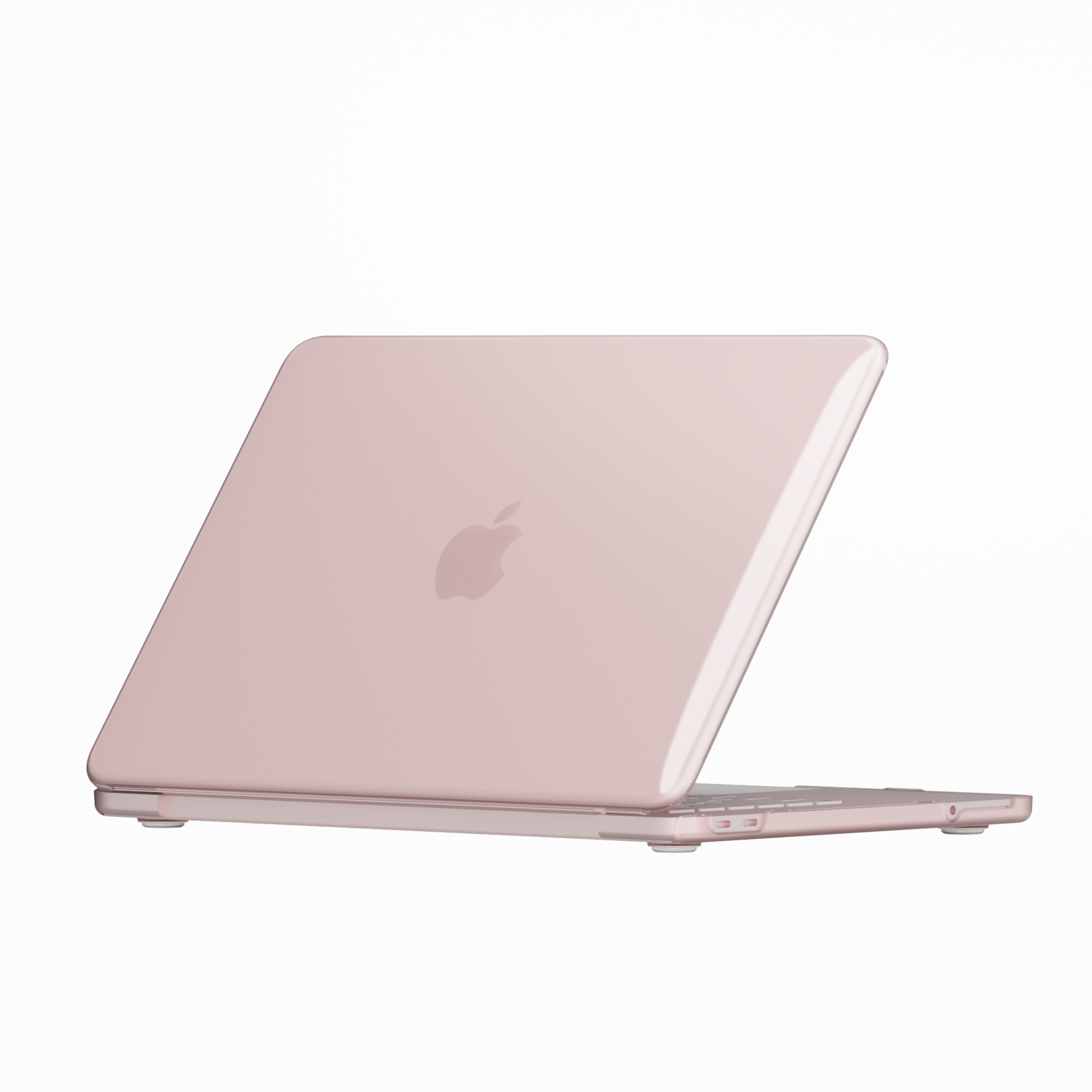 MacBook Neo cover hoes case met anti-slip dopjes - Glanzend Blush