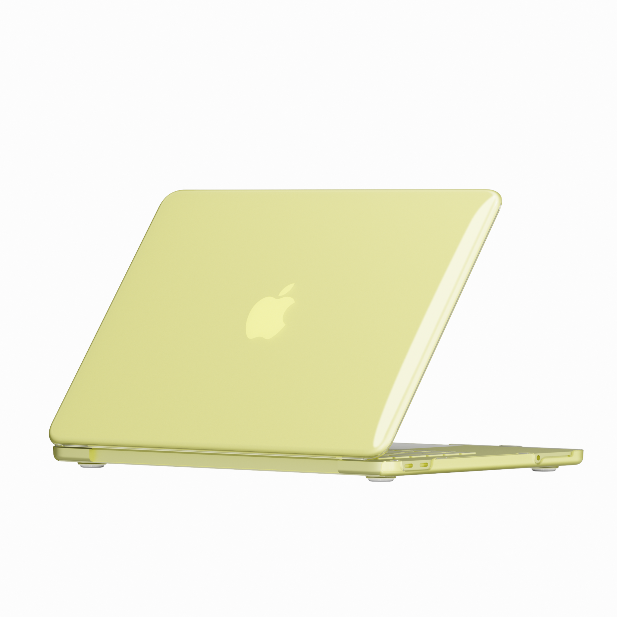 MacBook Neo cover hoes case met anti-slip dopjes - Glanzend Citrine