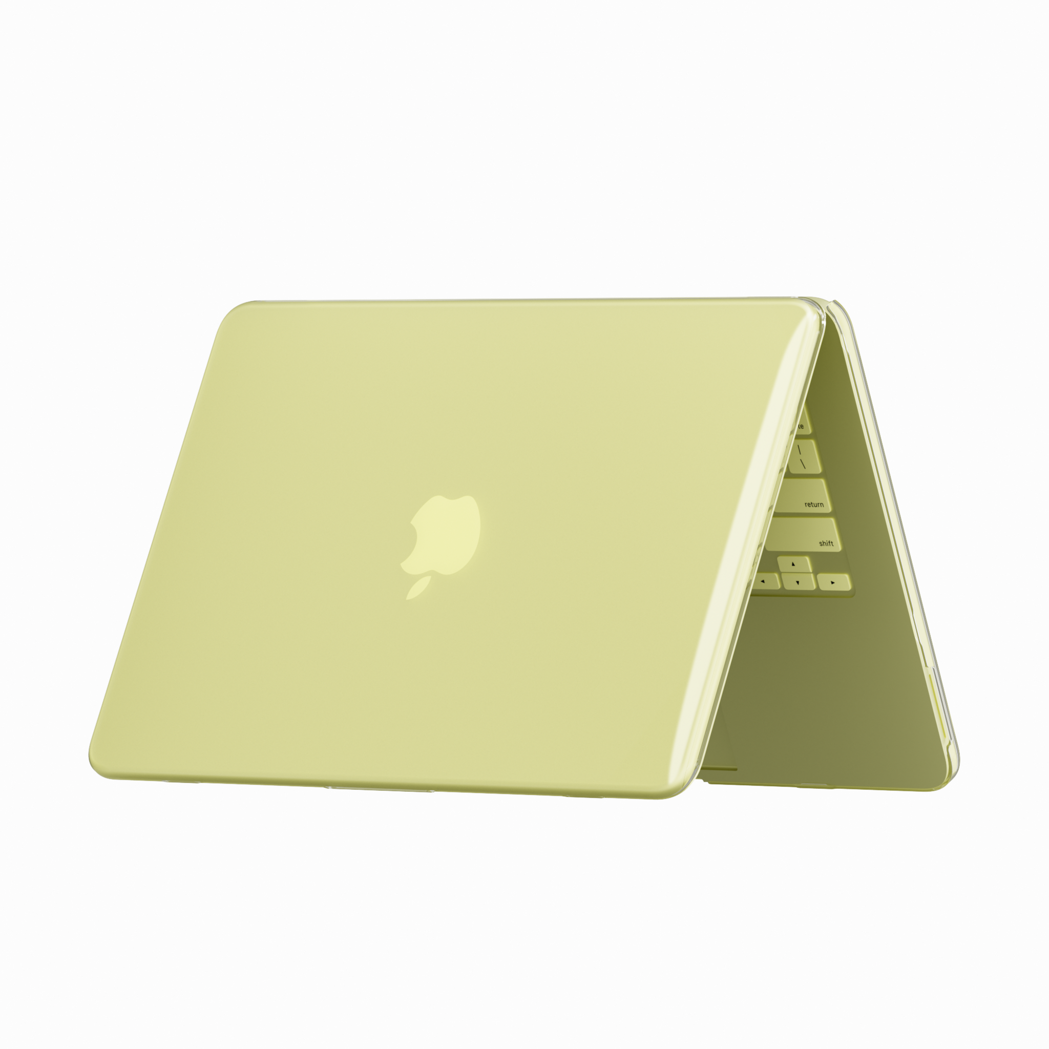 MacBook Neo cover hoes case met anti-slip dopjes - Glanzend Citrine