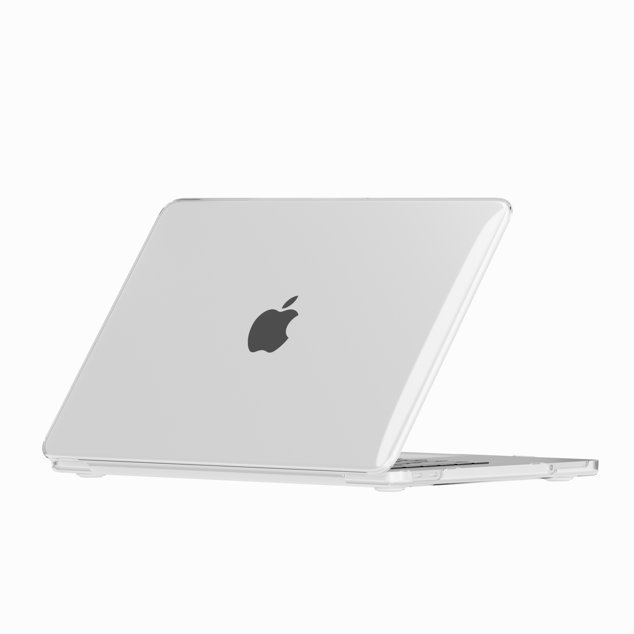 MacBook Neo cover hoes case met anti-slip dopjes - Glanzend Transparant