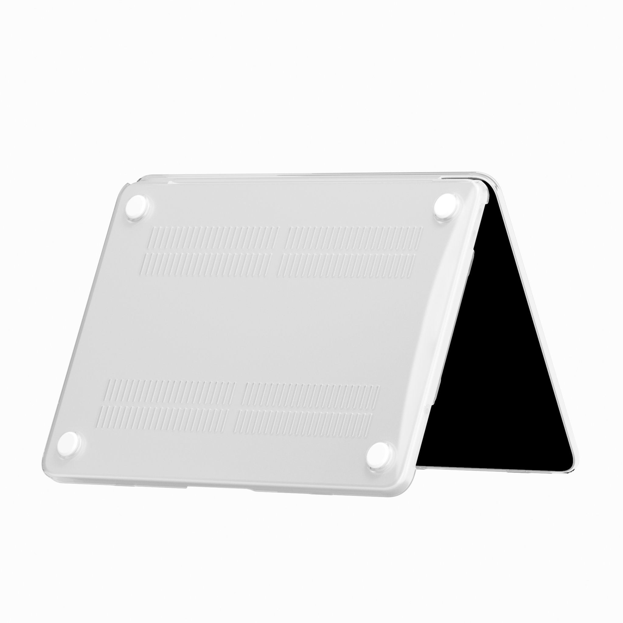 MacBook Neo cover hoes case met anti-slip dopjes - Glanzend Transparant