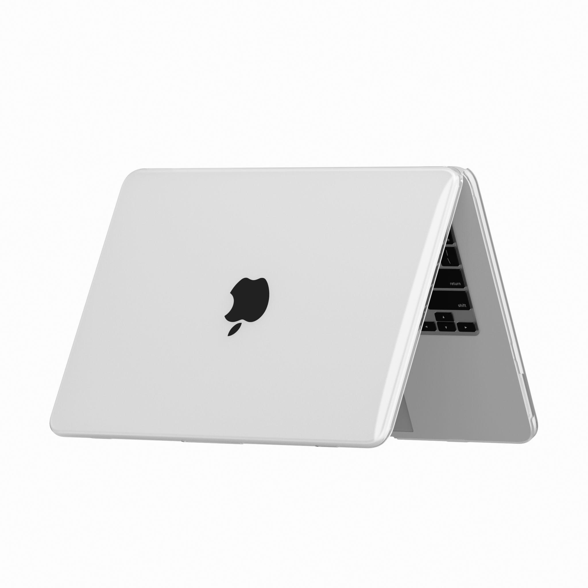 MacBook Neo cover hoes case met anti-slip dopjes - Glanzend Transparant