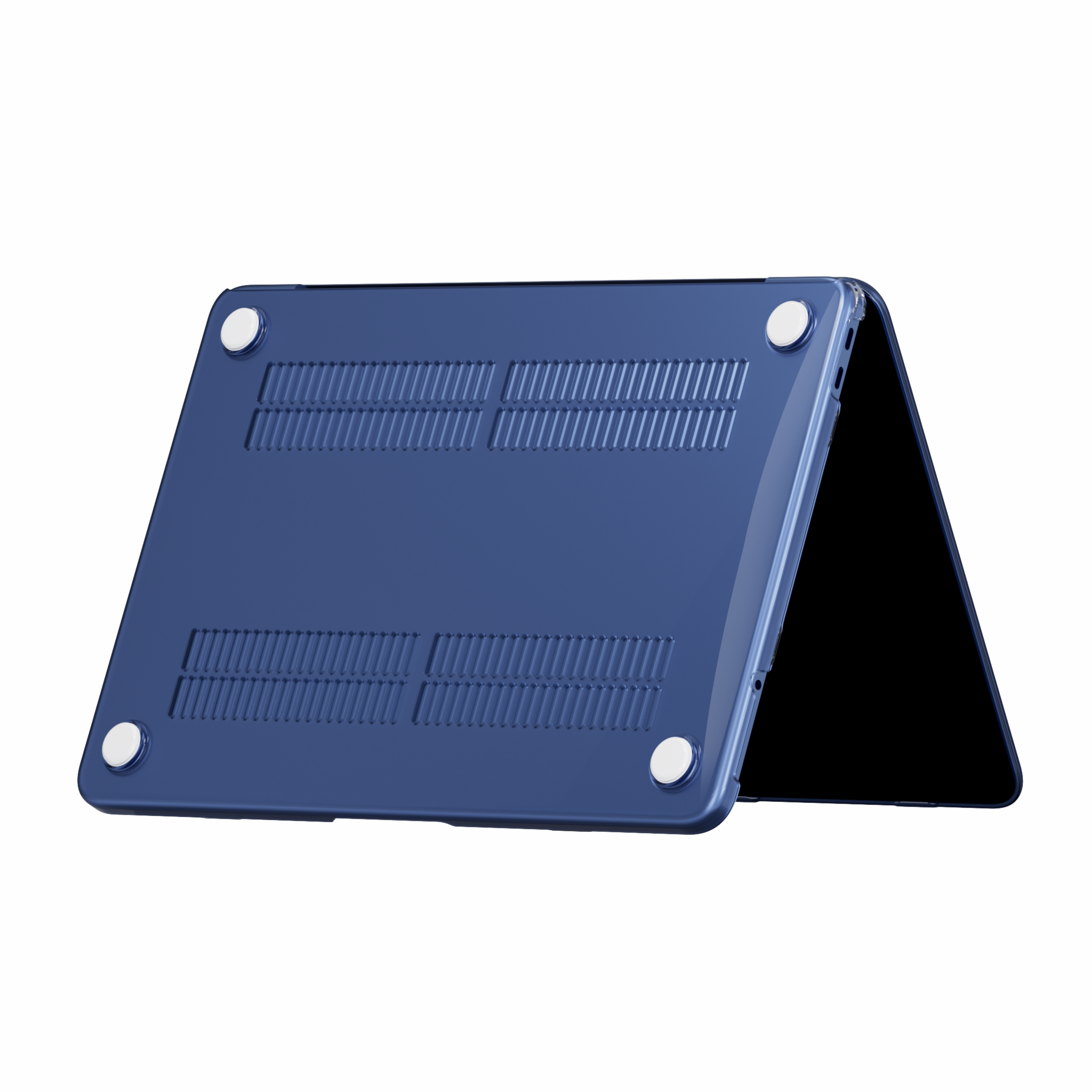 MacBook Neo cover hoes case met anti-slip dopjes - Glanzend Indigo