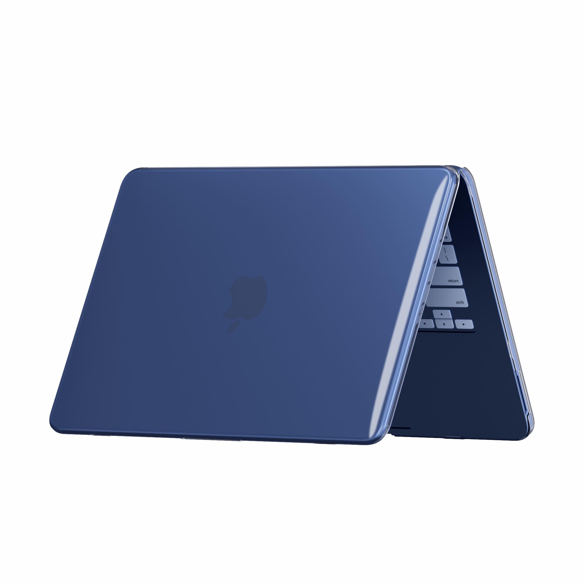 MacBook Neo cover hoes case met anti-slip dopjes - Glanzend Indigo