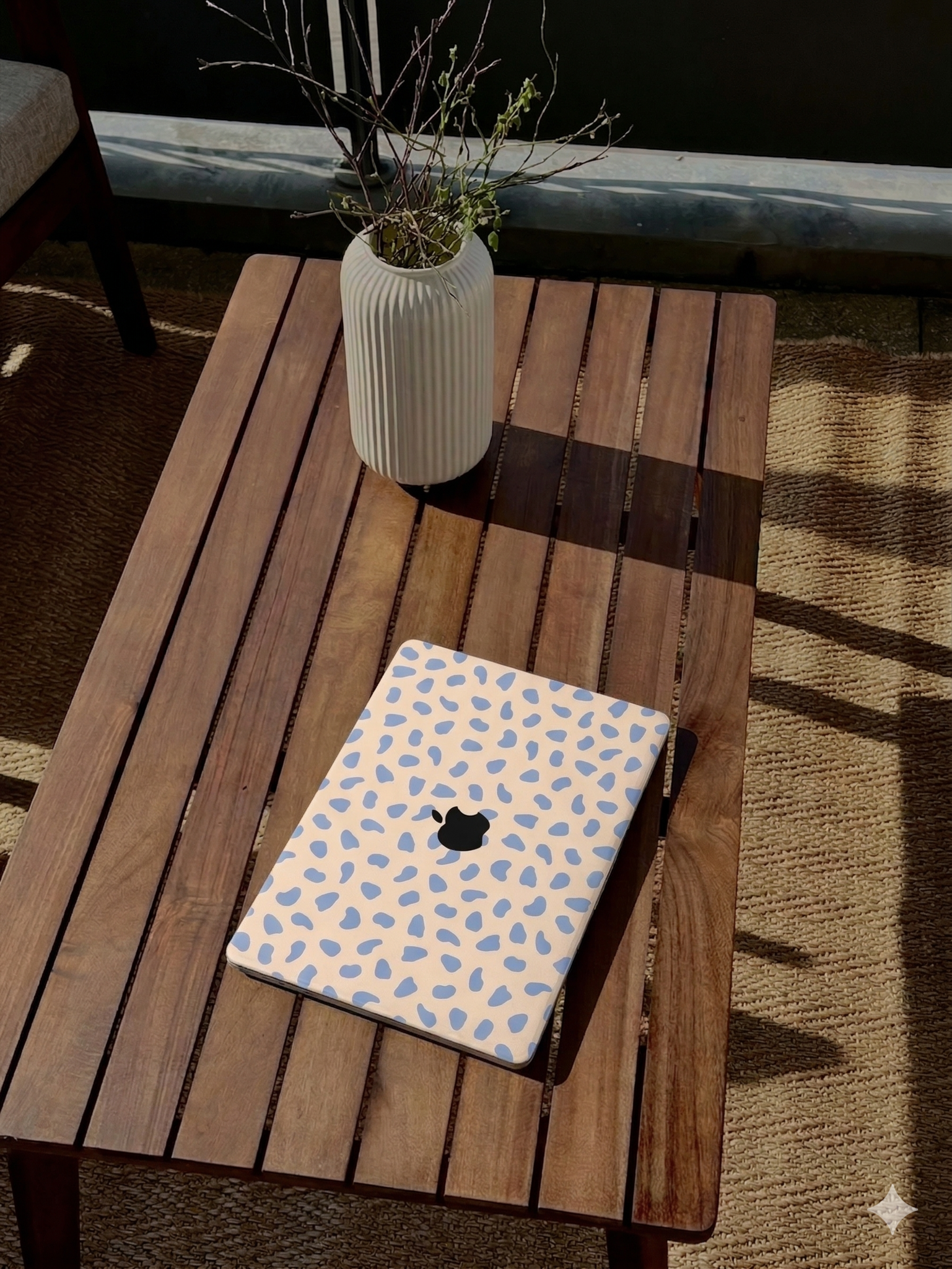 MacBook Air 13 inch (2022-2026) cover hoes case - Azure Pebble