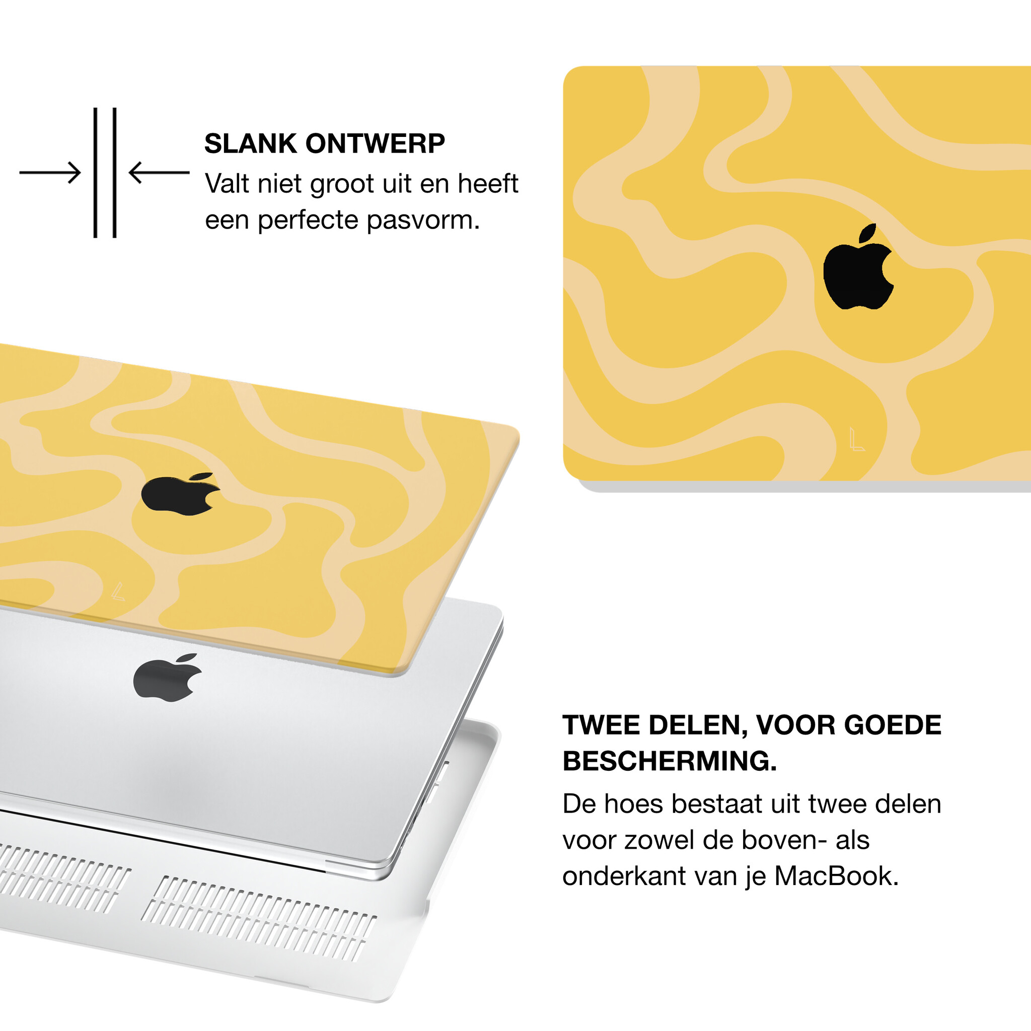 MacBook Air 13 inch (2022-2026) cover hoes case - Yellow Wave