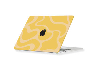 Lunso MacBook Air 13 inch (2022-2026) cover hoes - case - Yellow Wave