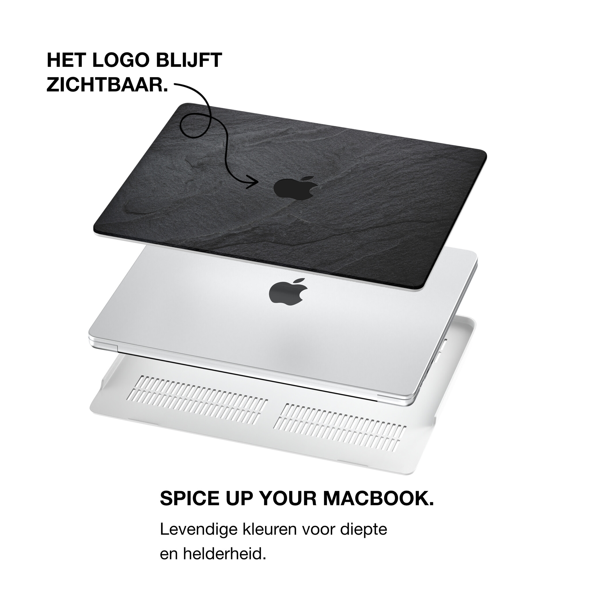 MacBook Neo cover hoes case - Black Stone