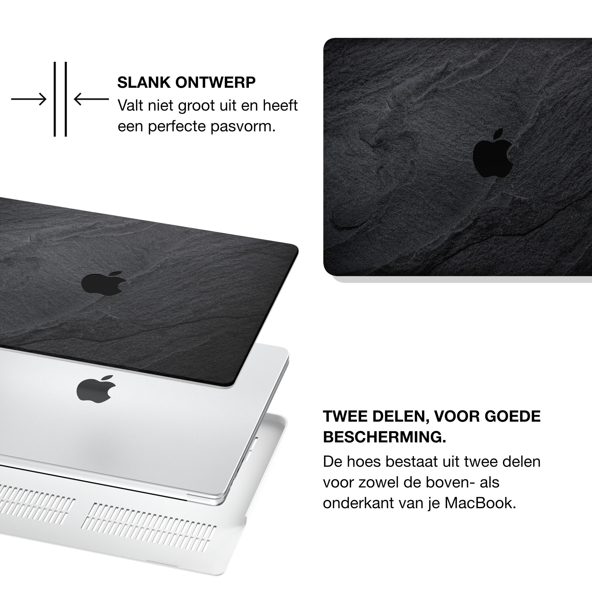 MacBook Neo cover hoes case - Black Stone