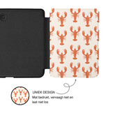 Kobo Clara BW / Clara Colour Hoesje - Vegan Saffiano Leren Sleep Cover - Met Handband en Auto Wake/Sleep - Catch of the Day