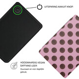 Kobo Clara BW / Clara Colour Hoesje - Vegan Saffiano Leren Sleep Cover - Met Handband en Auto Wake/Sleep - Summer Blush