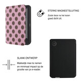 Kobo Clara BW / Clara Colour Hoesje - Vegan Saffiano Leren Sleep Cover - Met Handband en Auto Wake/Sleep - Summer Blush
