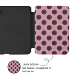 Kobo Clara BW / Clara Colour Hoesje - Vegan Saffiano Leren Sleep Cover - Met Handband en Auto Wake/Sleep - Summer Blush