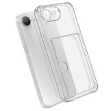 iPhone 17e / iPhone 16e TPU Backcover hoes met kaarthouder - Transparant