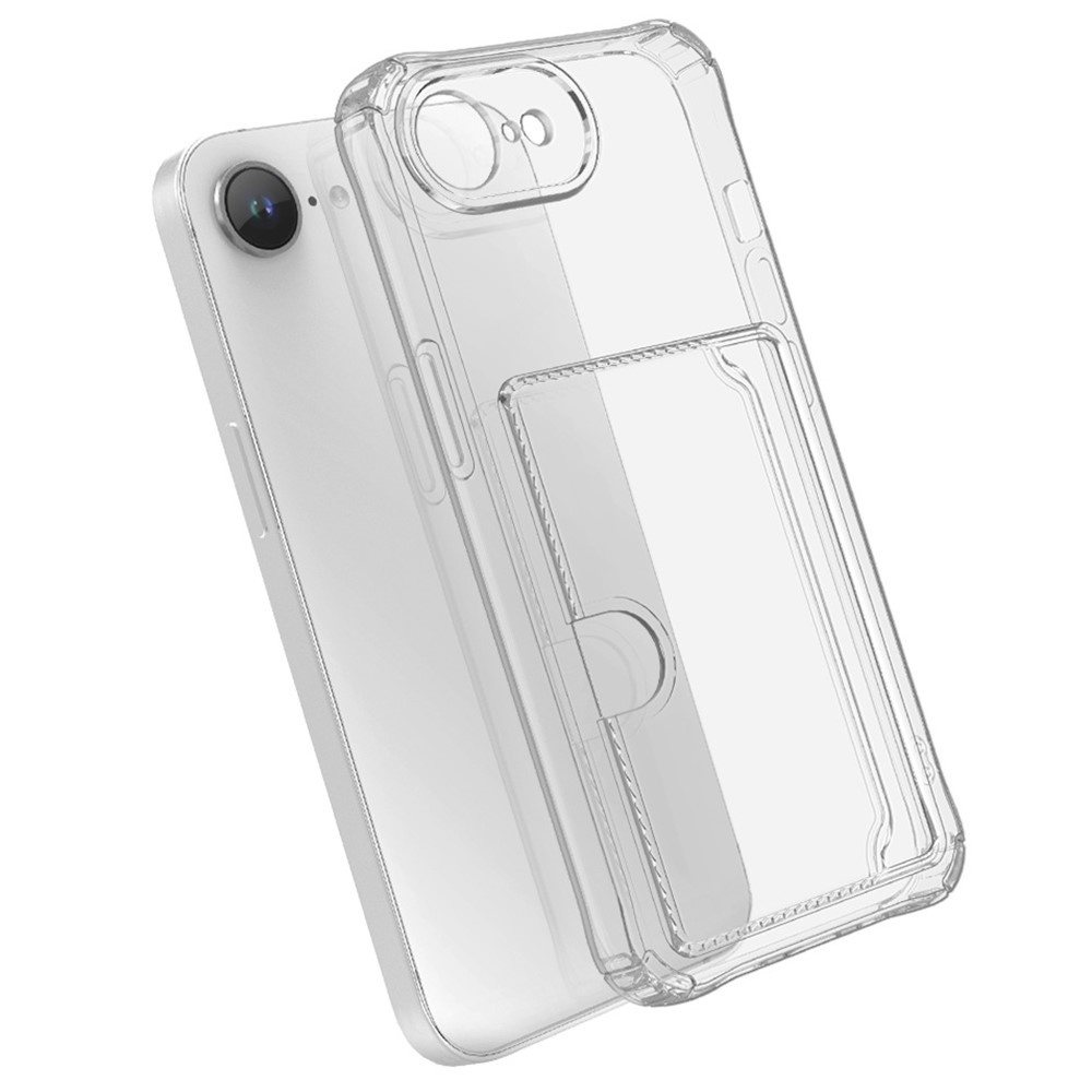 iPhone 17e / iPhone 16e TPU Backcover hoes met kaarthouder - Transparant