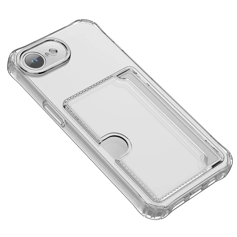 iPhone 17e / iPhone 16e TPU Backcover hoes met kaarthouder - Transparant