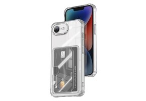 Casety iPhone 17e / iPhone 16e TPU Backcover hoesje met kaarthouder - Transparant
