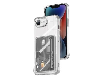 Casety iPhone 17e / iPhone 16e TPU Backcover hoesje met kaarthouder - Transparant
