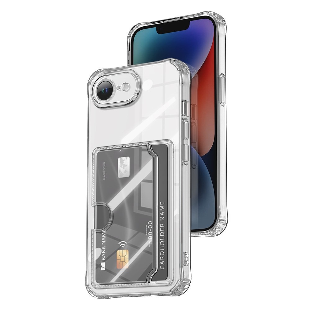 Casety iPhone 17e / iPhone 16e TPU Backcover hoesje met kaarthouder - Transparant